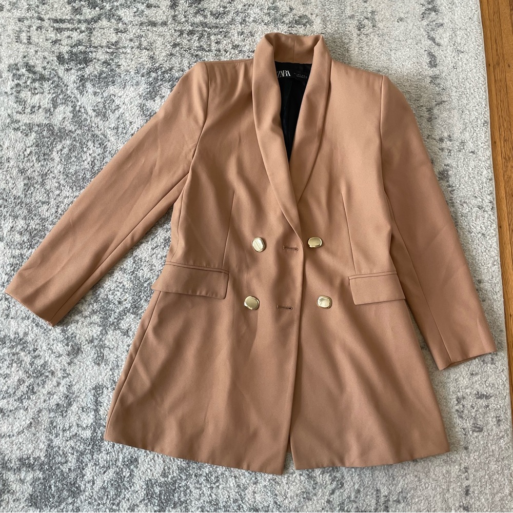 ZARA Camel colored long blazer